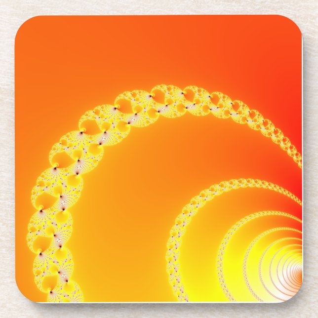 Sound Waves Fractal Art Coaster (Front)