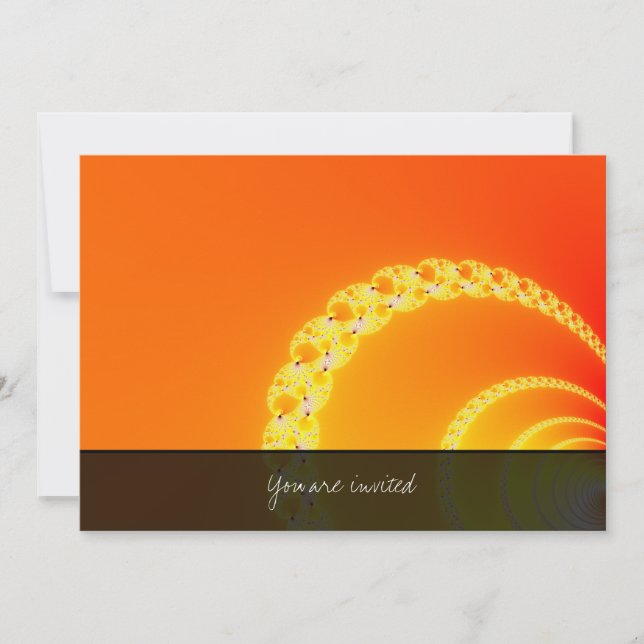 Sound Waves Fractal Art Invitation (Front)