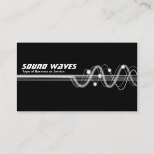 Sound Waves II - Black Business Card