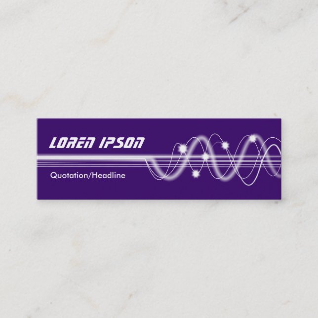 Sound Waves II - Dark Violet Mini Business Card (Front)