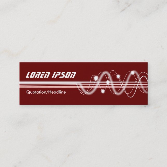 Sound Waves II - Deep Maroon Mini Business Card (Front)