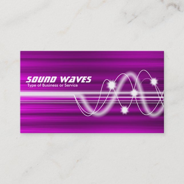 Sound Waves - Magenta Brushed Texture Business Card (Front)
