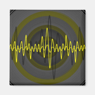 Sound Yellow Dark fridge magnet square