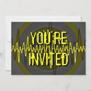 Sound Yellow Dark 'You're Invited' invitation