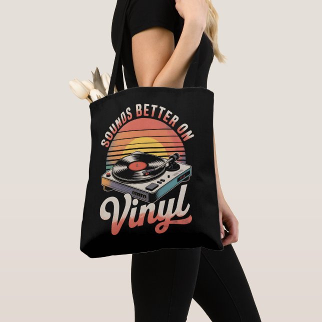Sounds better on vinyl tote bag (Close Up)