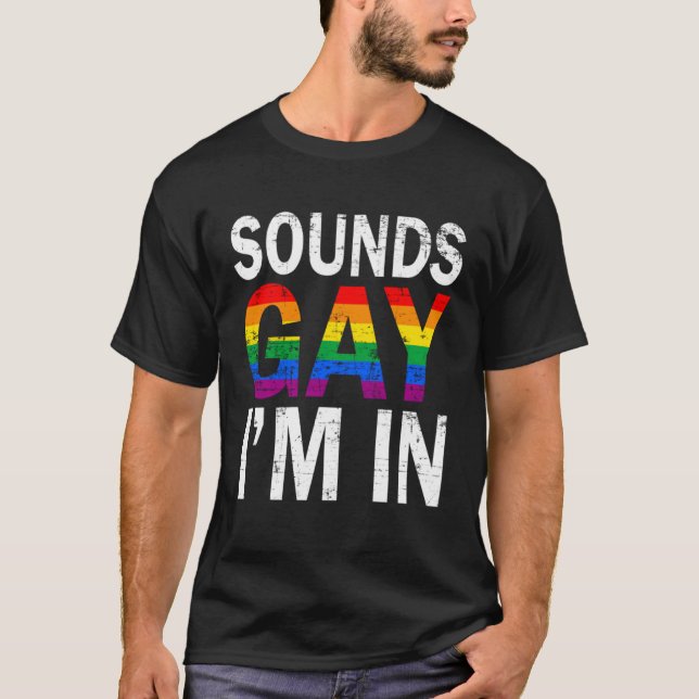 Sounds Gay I'm in Month Human Rights Proud Ally Qu T-Shirt (Front)