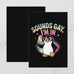 Sounds Gay I'm In Pride Month Design - Penguin  Thank You Card