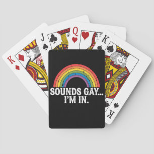 Sounds Gay I'm In Rainbow LGBTQ Vintage Retro Playing Cards