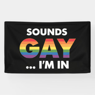 Sounds Gay I'm Rainbow LGBTQ Pride Banner