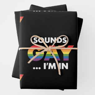 Sounds Gay I'm Rainbow LGBTQ Pride Wrapping Paper Sheet