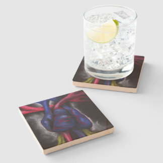 Sounds Of A Blue Heart Anatomical Human Organ Art Stone Coaster