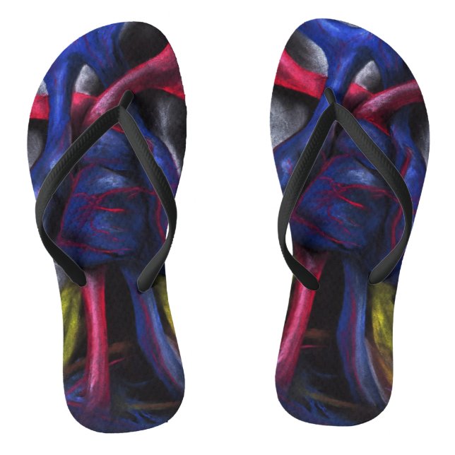 Sounds Of A Blue Heart Anatomical Human Organ Art Thongs (Footbed)