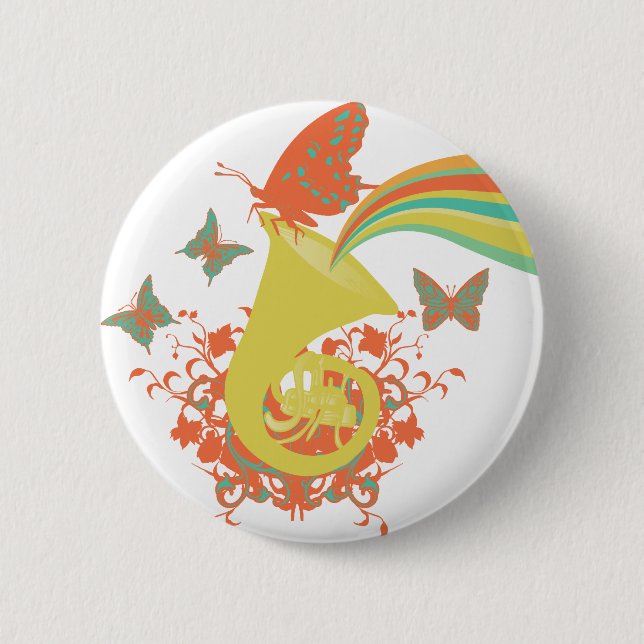 sounds of a horn vector design 6 cm round badge (Front)