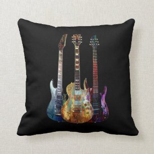 Sounds of music. Colorful guitar Cushion
