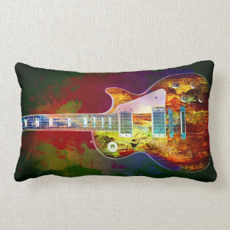 Sounds of music. Colourful guitar Lumbar Cushion