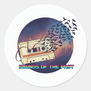 Sounds of the Past Retro 80s Cassette Tape Music Classic Round Sticker