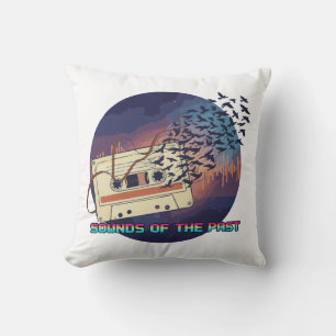 Sounds of the Past Retro 80s Cassette Tape Music Cushion