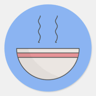 Soup bowl classic round sticker