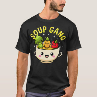 Soup Gang Kawaii Veggies In Bowl Cute Cooking T-Shirt