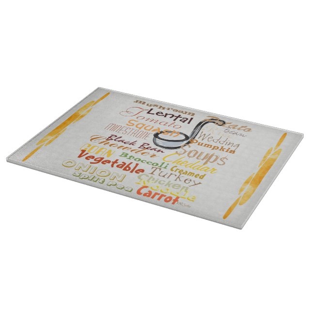 Soup Graffiti (yellow) Cutting Board (Corner)