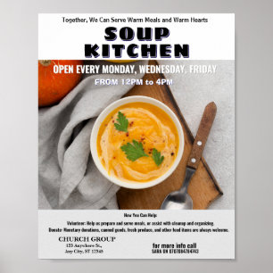 Soup Kitchen Donation & Volunteer Flyer  Poster