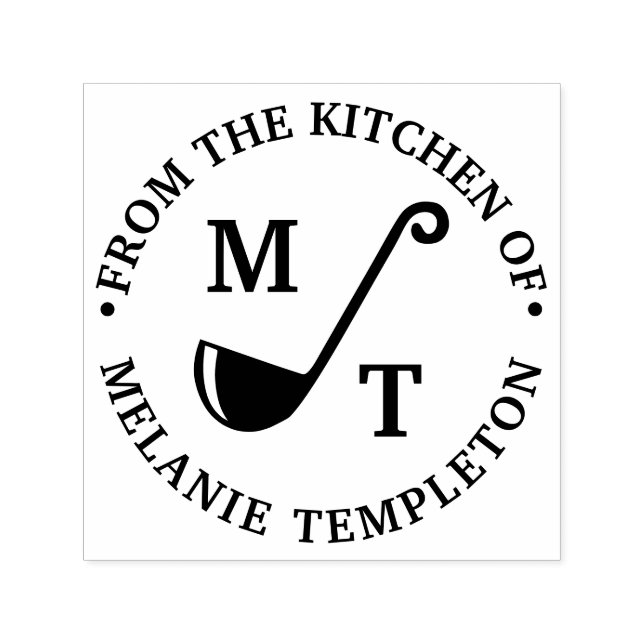 Soup Ladle “From the kitchen of” Name Monogram Self-inking Stamp (Design)