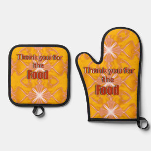 Soup Mug thank you for the food Oven Mitt & Pot Holder Set