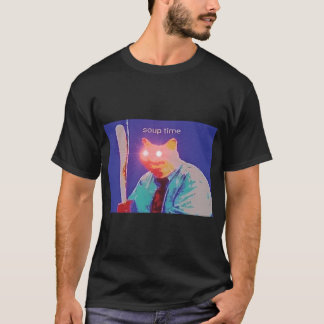 Soup Time Meme Cat Red Laser Eyes T-Shirt