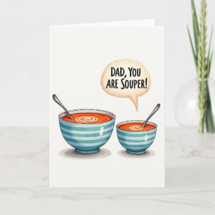 Souper Dad Peach Speech Bubble Card