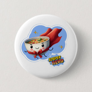 Souper Hero, Super Hero Soup Pun | 6 Cm Round Badge
