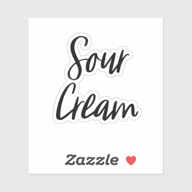 Sour Cream Storage Sticker (Sheet)