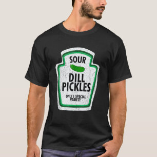 Sour Drill Pickles Jar Costume Cucumber Vegan Pic T-Shirt