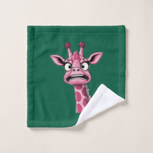 Sour Face Pink Giraffe Wash Cloth