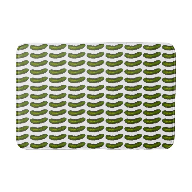 Sour Green Dill Pickle Pickles Foodie Kosher Deli Bath Mat (Front)