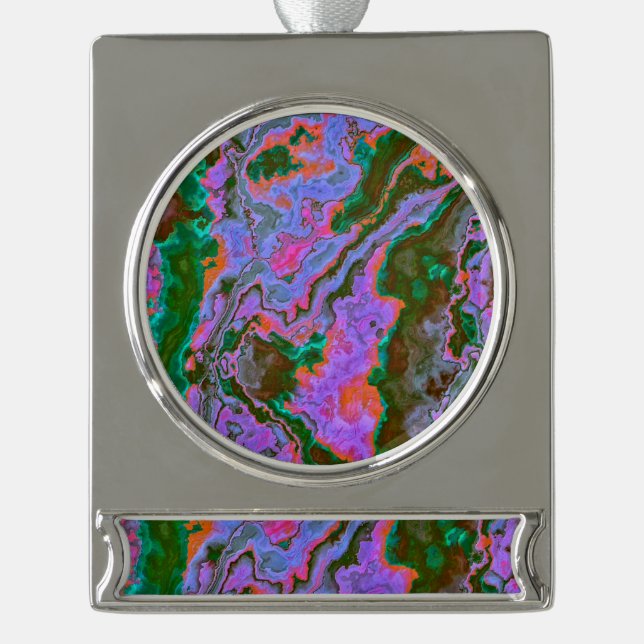 Sour Marble  Silver Plated Banner Ornament (Front)