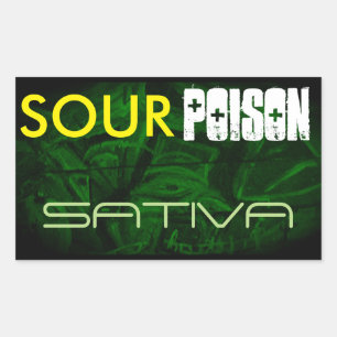 SOUR POISON SATIVA RECTANGULAR STICKER