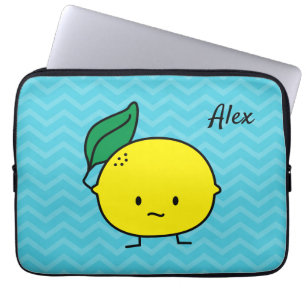 Sour yellow lemon leaf citrus fruit lemony laptop sleeve