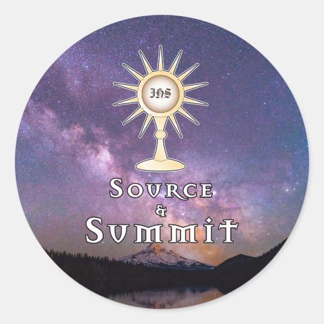 Source and Summit: Holy Eucharist  Classic Round Sticker (Front)