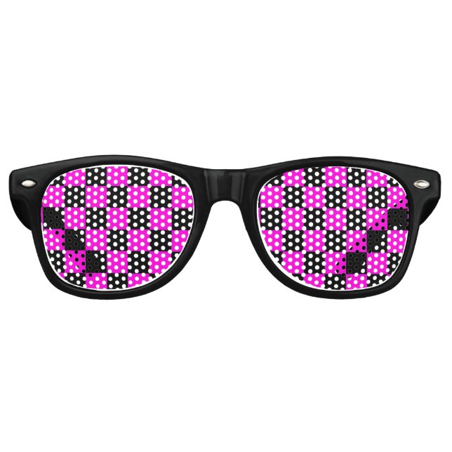 Source Missing Texture Retro Party Shades, Black Retro Sunglasses (Front)
