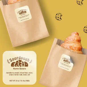 Sourdough Bread Baking Ingredients Square Sticker