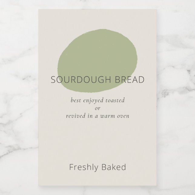 Sourdough Bread Care Sage Artisan 2x3 Bakery Label (Single Label)