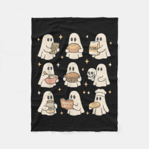 Sourdough Bread Halloween Cute Ghost Homemaker Bak Fleece Blanket