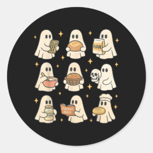 Sourdough Bread Halloween Cute Ghost Homemaker Classic Round Sticker