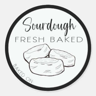 SOURDOUGH english muffin labels, english muffins Classic Round Sticker