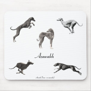 SOURIS Azawakhs black and white Mouse Pad