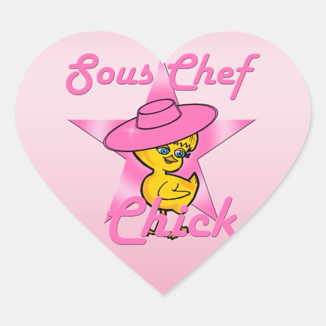 Sous Chef Chick #8 Heart Sticker (Front)