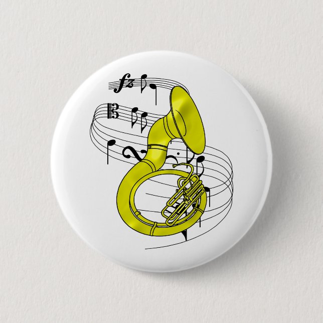 Sousaphone 6 Cm Round Badge (Front)