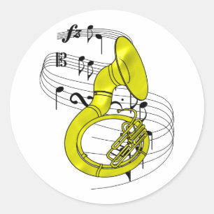 Sousaphone Classic Round Sticker