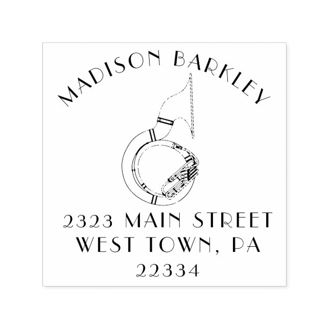 Sousaphone Marching Band Music Teacher Musician Self-inking Stamp (Design)