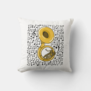 Sousaphone Musical Notes Brass Musician Cushion